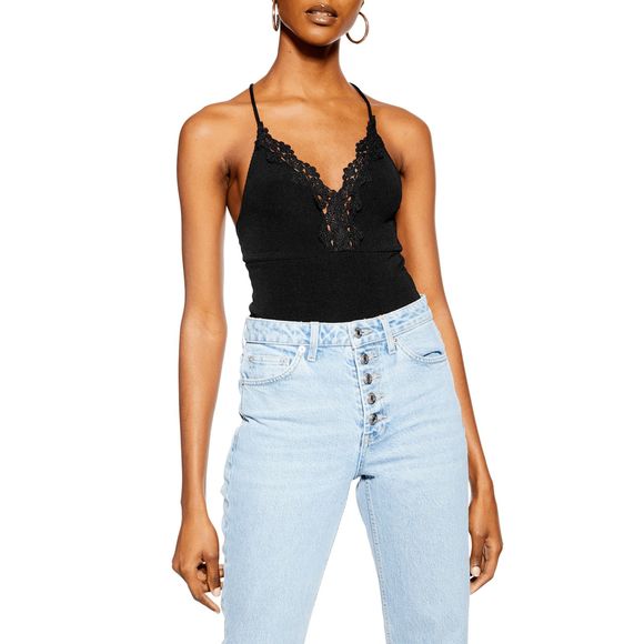 Topshop Tops - 4/$25 Topshop Black Lace Bodysuit 4 NEW